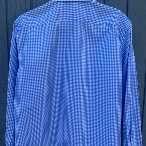 Michael Kors Light Blue and White Checked Dress Shirt - Picture 5 of 7